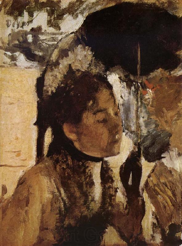Edgar Degas The Woman Play Parasol Norge oil painting art